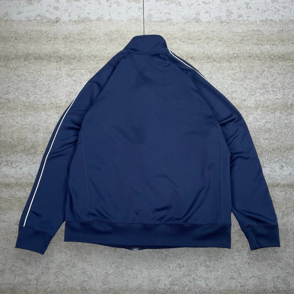 Vintage Y2K Nike Track Jacket Mens XL Navy Blue Polyester White Swoosh Full Zip - Picture 2 of 3